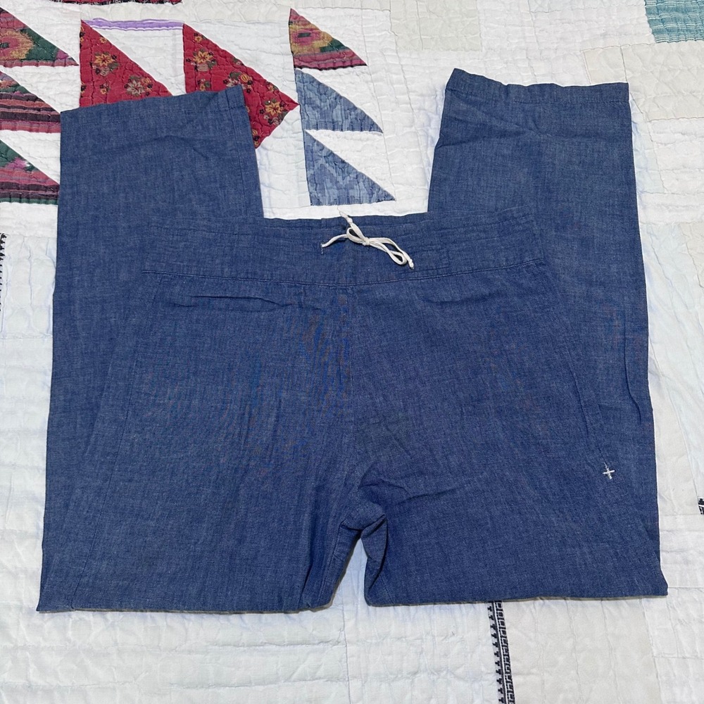 Imogene + Willie Drawstring Trousers Blue Chambray Handmade Size 2 Mens‎